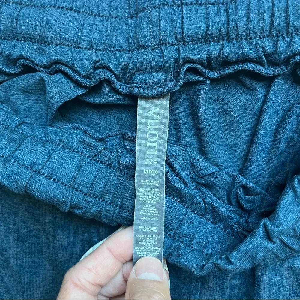 VUORI teal blue‎ knit athletic patch drawstring elastic waist sweat pants